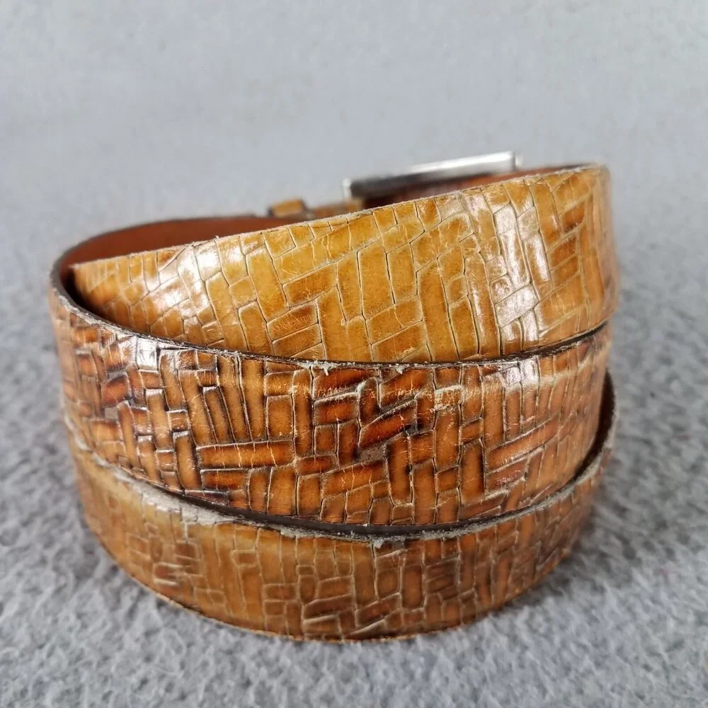 Martin Dingman Leather Belt Adult 42 Tan Brown Handmade USA Cowboy Ranch Work
